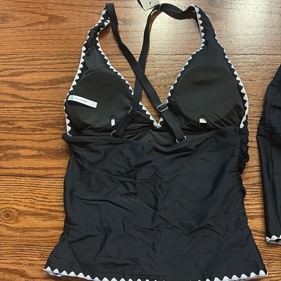 Beachsissi 2 piece halter V neck skirted swimsuit adjustable draw string skirt M - Picture 9 of 14